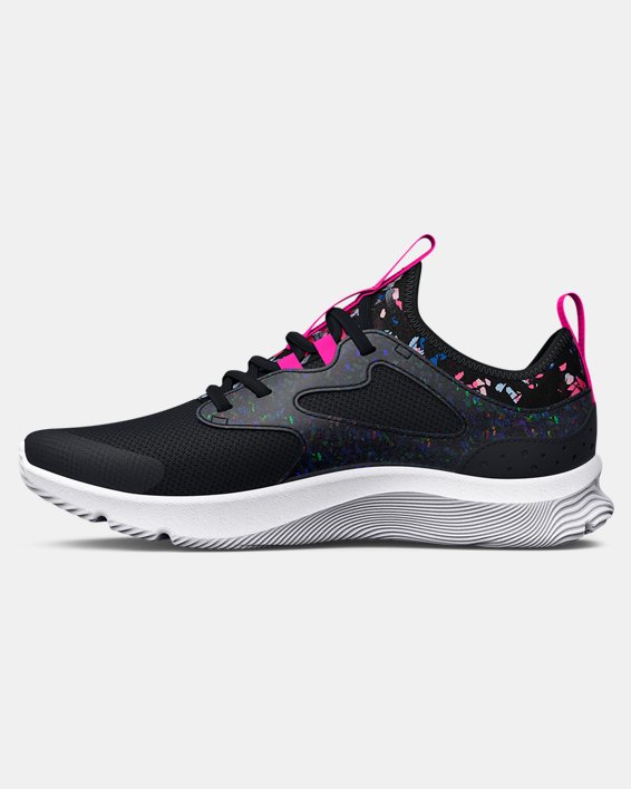 Girls' Pre-School UA Infinity 2.0 AL Printed Running Shoes in Black image number 1